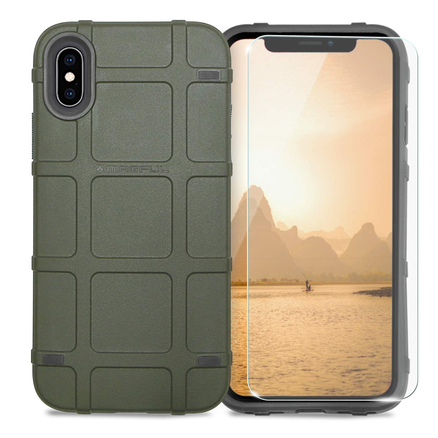 Phone Case Compatible With Apple Iphone X Iphone Xs 5 8 Inch With Tempered Glass Screen Protector Magpul Industries Bump Mag1094 Odg Polymer Cover Retail Packaging Olive Drab Green Buy Online In Grenada At Grenada Desertcart Com