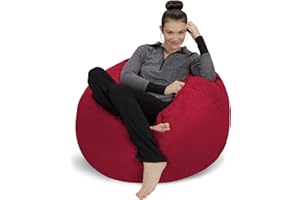 Sofa Sack - Plush, Ultra Soft Bean Bag Chair - Memory Foam Bean Bag Chair with Microsuede Cover - Stuffed Foam Filled Furniture and Accessories for Dorm Room - Cinnabar 3'