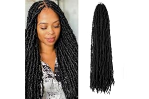 BOHOBABE 24 Inch Light Weight Butterfly Locs Crochet Hair 8 Packs Long Distressed Butterfly Faux Locs Crochet Hair, 1B