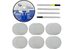 JIAOZZZ 9 Inch Drywall Sander, Manual Hand Drywall Sander with Extension Pole & 24 pcs Sanding Sheets 80-240 Grits - 6 Types for Painting Projects