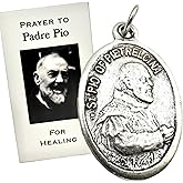Westmon Works St Pio Medal Set Italian Metal Medallion with USA Made Saint Prayer for Healing Holy Card