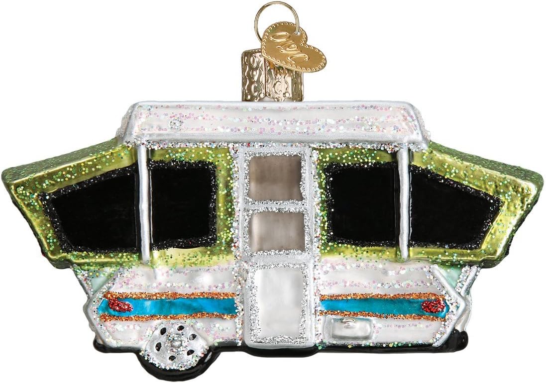 Ornaments - Old World Christmas Glass Blown Ornament Tent Camper (46068)