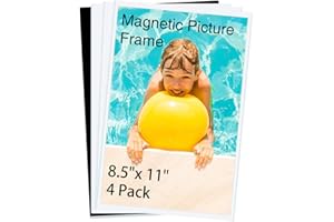 HIIMIEI Magnetic Photo Frames for Refrigerator 8.5x11, 4 Pack Fridge Magnets Picture Frame Photo Pocket,Perfect for Displaying Frames,Children Artworks and Schedules