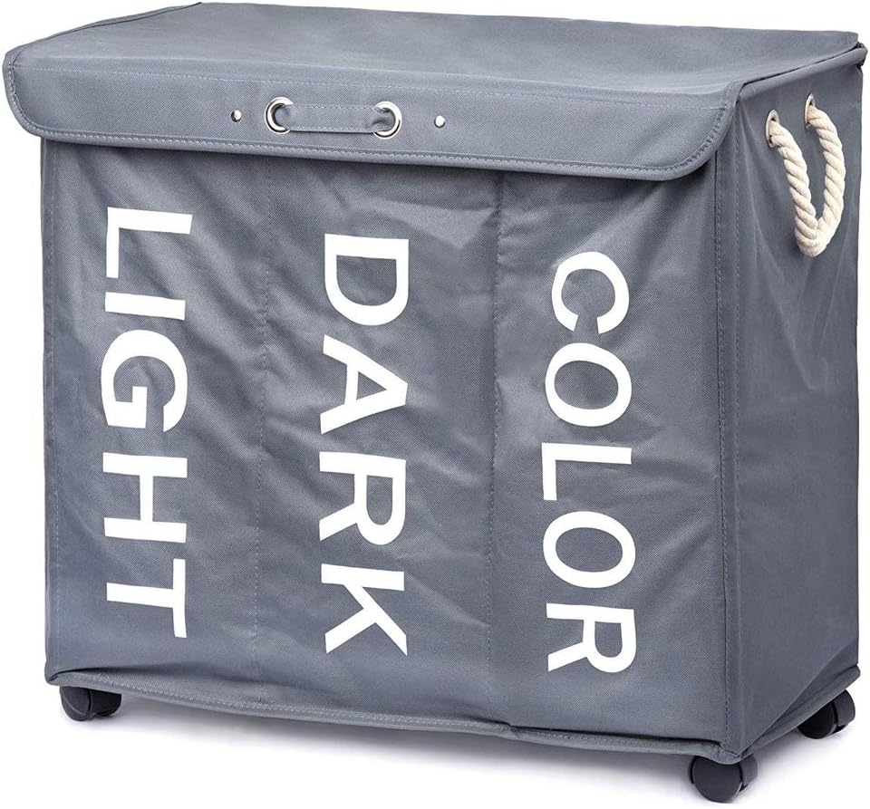 3 Compartimentos Cesto para la Ropa Sucia con 3 Compartimentos Cesta