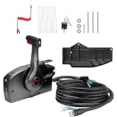 VEVOR Boat Throttle Control, 881170A15 Side-Mounted Outboard Remote Control Box, Features Power Trim Switch, 16.3 ft Harness 8+4 Pin, and Lanyard, Marine Throttle Control Box for Mercury PT 2-Stroke