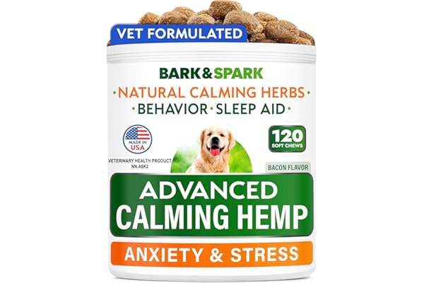 Advanced Calming Hemp Treats for Dogs - Hemp Oil + Melatonin - Anxiety Relief - Separation Aid - Stress Relief During Firewor