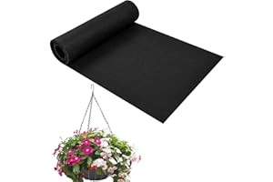 FANTANG 12x80 Inch Fabric Planter Liner Roll Non Woven Plant Felt Liner Roll Black Coco Liners Roll Alternative Coconut Basket Liner Roll Replacement Easy to Cut for Planter Hanging Flower Basket Window Box