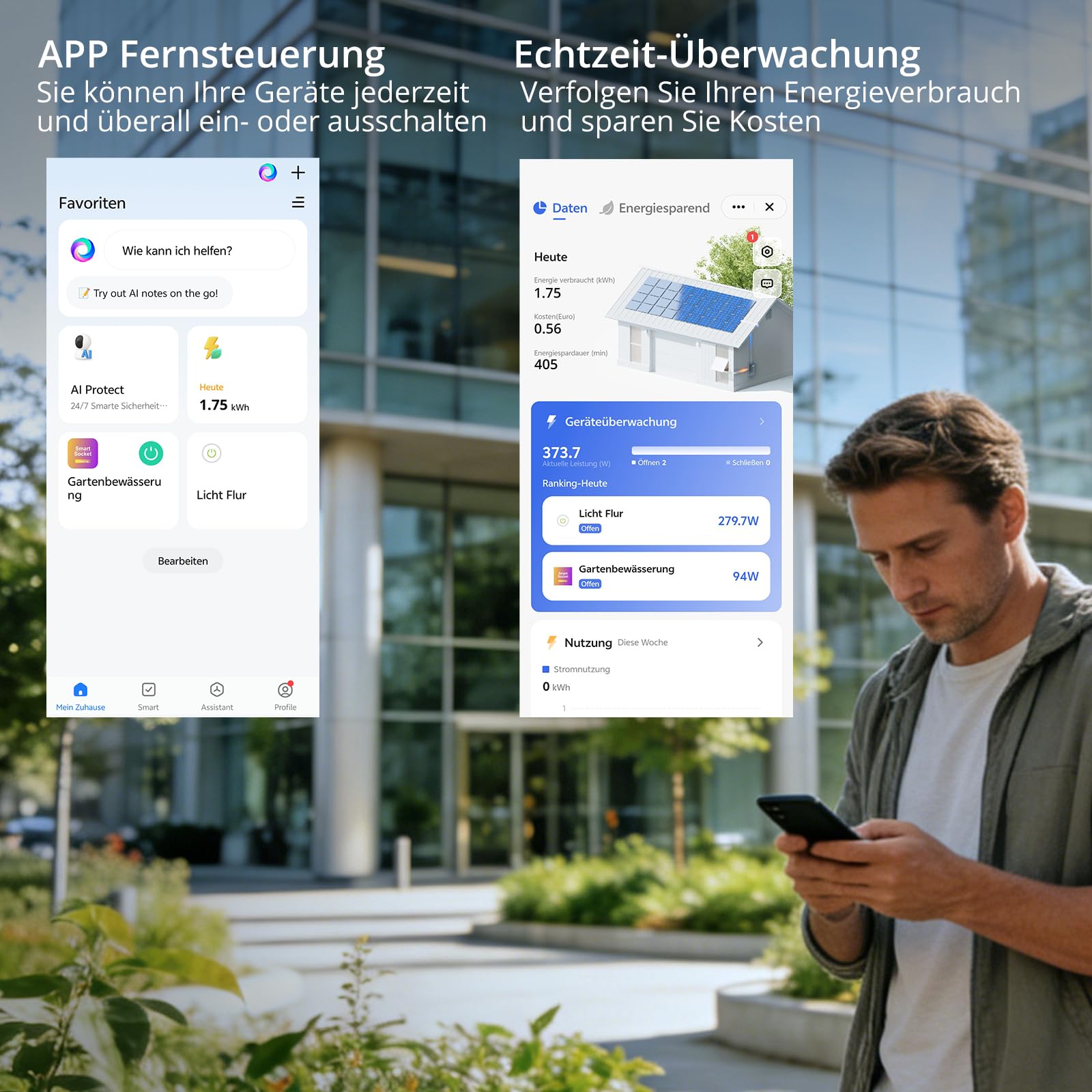 EYPINS WLAN Steckdose Outdoor IP54, Smarte Außensteckdose mit Strommessung, Zeitplan, Überlastschutz, Sprachsteuerung über Alexa & Google Home, Smart Life App Fernbedienung, 3680W/16A Steckdose 2PCS 3