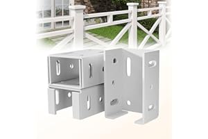 LEVENDOR White Aluminum Fence Bracket - Heavy Duty Metal Replacement for 2.75in Plastic, Connects Panel to Post - Vinyl Fence Parts (4Pcs & 40 Screws)