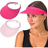2 Pack Visor Women Men Sun Hat Clip On Visors Adjustable Sport Wide Brim Cap