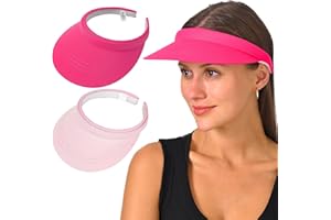 KEJEA 2 Pack Visor Women Men Sun Hat Clip On Visors Adjustable Sport Wide Brim Cap
