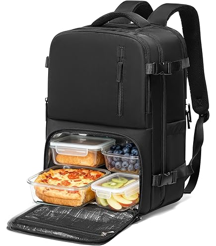 BERTASCHE Laptop Backpack 15.6 inch with Cooler Lunch Box, Work Backpack for Lunch College Business, Water Resistant Large Computer Backpack for Men Women : Home & Kitchen