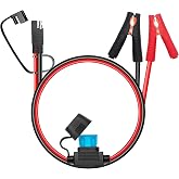 ZHOFONET 12V 10AWG 2FT SAE to Alligator Clip,SAE Quick Release Adapter | with Alligator Clips Quick Disconnect Cable,SAE Extension Cable with 2Pin Connector for Car Motorcycle