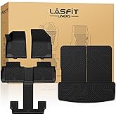 LASFIT Floor Mats & Cargo Liner with Backrest Mat for GMC Acadia 2017-2023 (Only Fit 6 Seats), All Weather TPE Custom Fit Floor Mats for Cars, 3 Rows Floor Liners Car Mats Full Set, Black