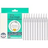 Alternative Imagination White Chime Candles - 20 Pack of Unscented 4 Inch Mini Taper Candles - Dripless Long Burning Ritual Candles for Meditation, Spell Work, Cleansing, Peace & Home Decor