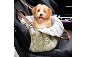 ClevaHome Small Dog Car Seat & Travel Carrier & Pet Bed, Non-Slip Booster Seat for Dogs up to 10lbs, Fashionable Pet Carrier Bag for Indoor and Outdoor