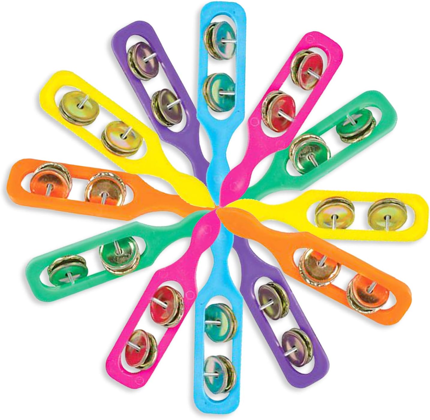 ArtCreativity Cymbals for Kids - Pack of 12 - Handheld Music Toys, Colorful Rattle Musical Instruments for Children, Fun Party Noisemakers, Party Favors and Goodie Bag Fillers for Boys and Girls: Toys & Games