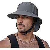JOYART Surf Hat Bucket Beach Sun Hats with Chin Straps for Surfing Boating Riding Fishing Watersports Men & Women,Wide Brim