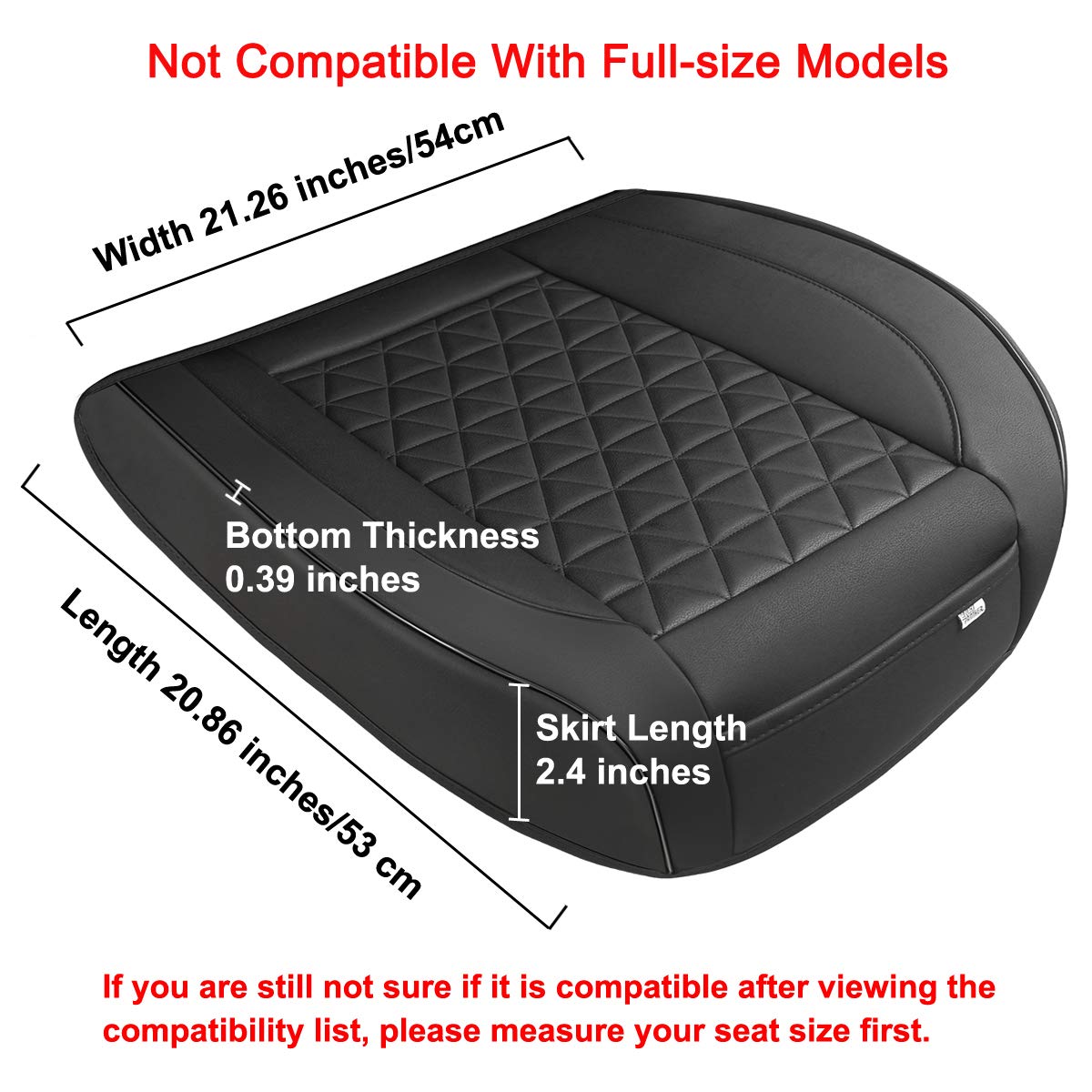 Black Panther 1 Pair Luxury PU Leather Car Seat Covers Cushions Front Seat Bottoms Protectors,Compatible with 90% Vehicles (Sedan SUV Truck Van MPV) - Black,Triangle Pattern (21.26×20.86 Inches)