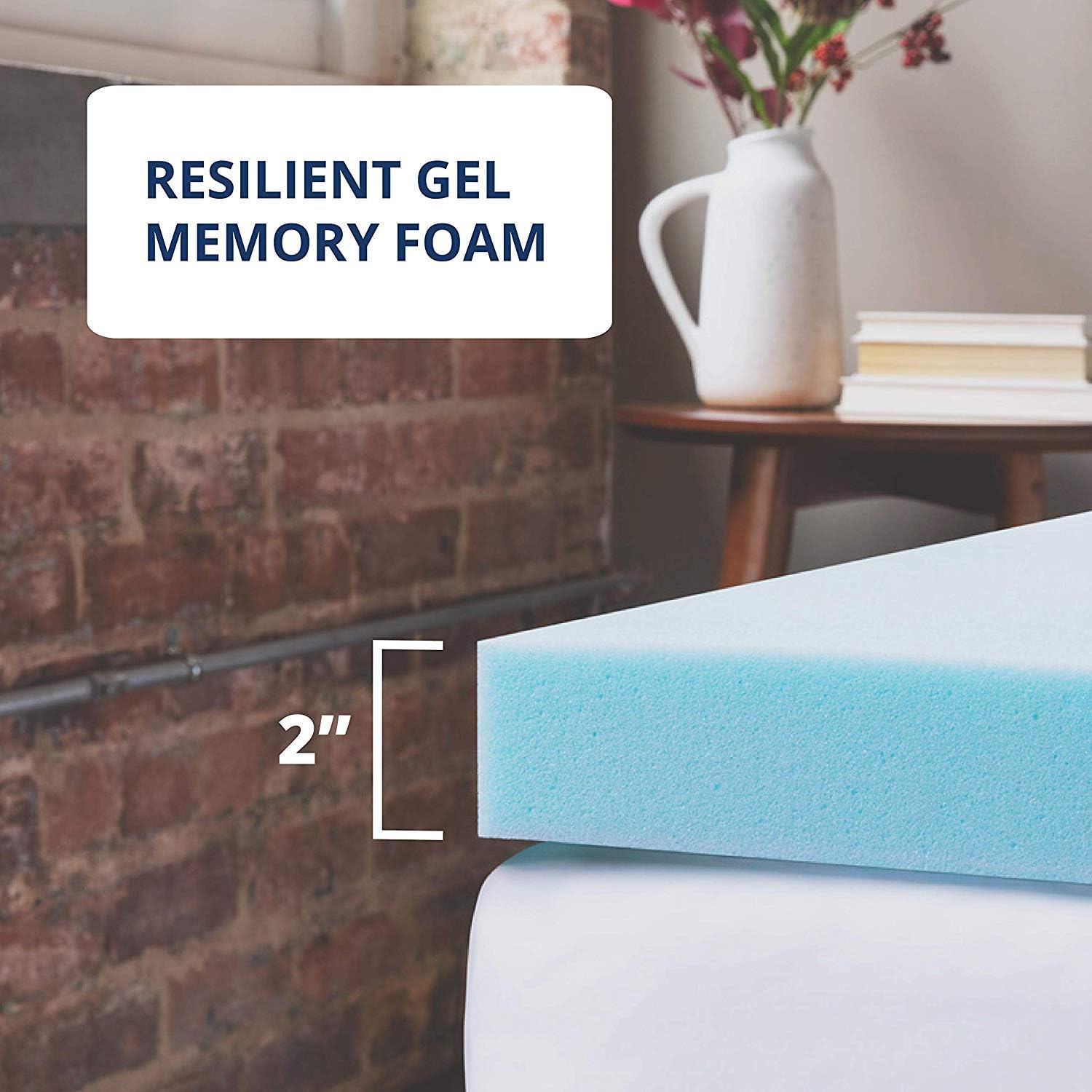 ViscoSoft Memory Foam Mattress Topper Queen | Made in USA 2 Inch Reflex Gel Mattress Pad: Kitchen & Dining