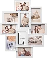 SONGMICS 10 Slot Photo Frame 10x15cm 4x6 Inch MDF White RPF20WT