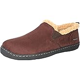PEDOQU Men's Slippers Micro Suede Wool Blend Lining Memory Foam House Shoes, Indoor and Outdoor Warm Loafer Slipper