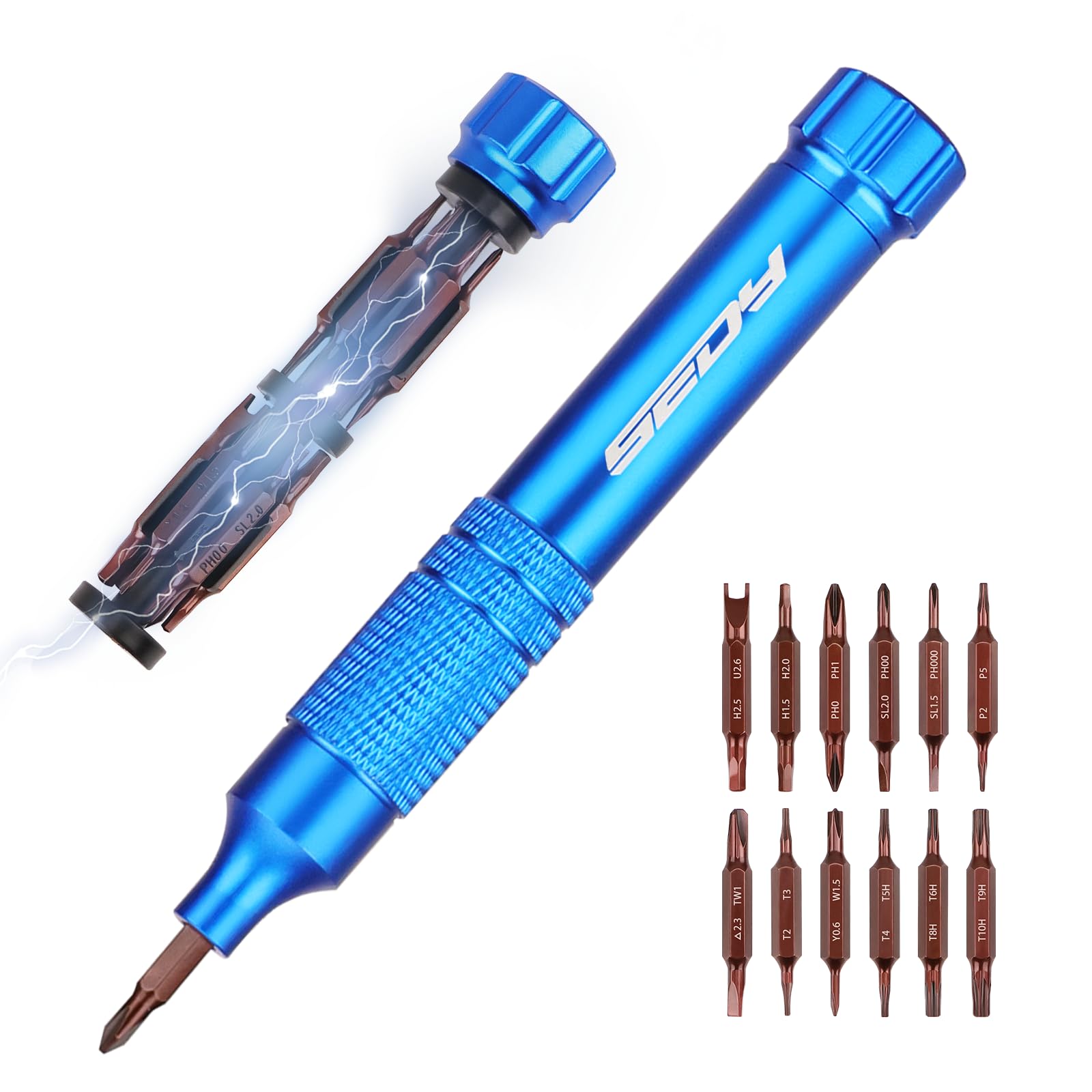 Photo 1 of 24-in-1 Mini Precision Screwdriver Set: Small Magnetic Screwdriver Bits Set Portable Eyeglasses Screwdriver Kit for Watches Jewelry Laptop (Blue)