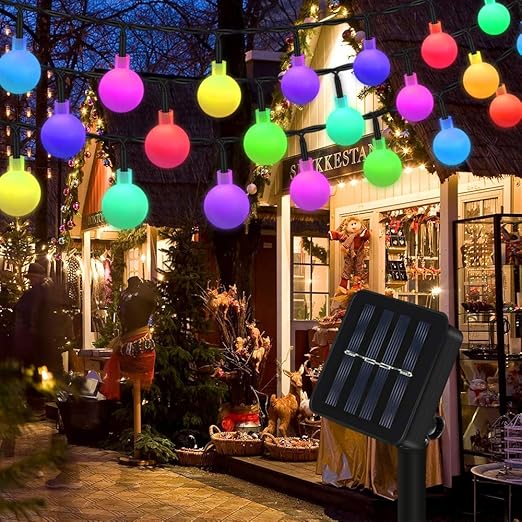 Lichterkette Solar Aussen Vegena Bunt Globe Led Lichterkette Aussen 7m 50 Leds 8 Modi Ip65 Wasserdicht Solarlampen Fur Garten Balkon Baume Terrasse Hochzeit Weihnachten Party Deko Energieklasse A Amazon De Beleuchtung