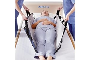 ZHEEYI Bed Positioning Pad 43" x 36" with 8 Reinforced Handles & Pockets, Patented Comfortable Flannel Transfer Sheet for Turning, Lifting & Repositioning Multipurpose repositioning pad, Ocean Blue