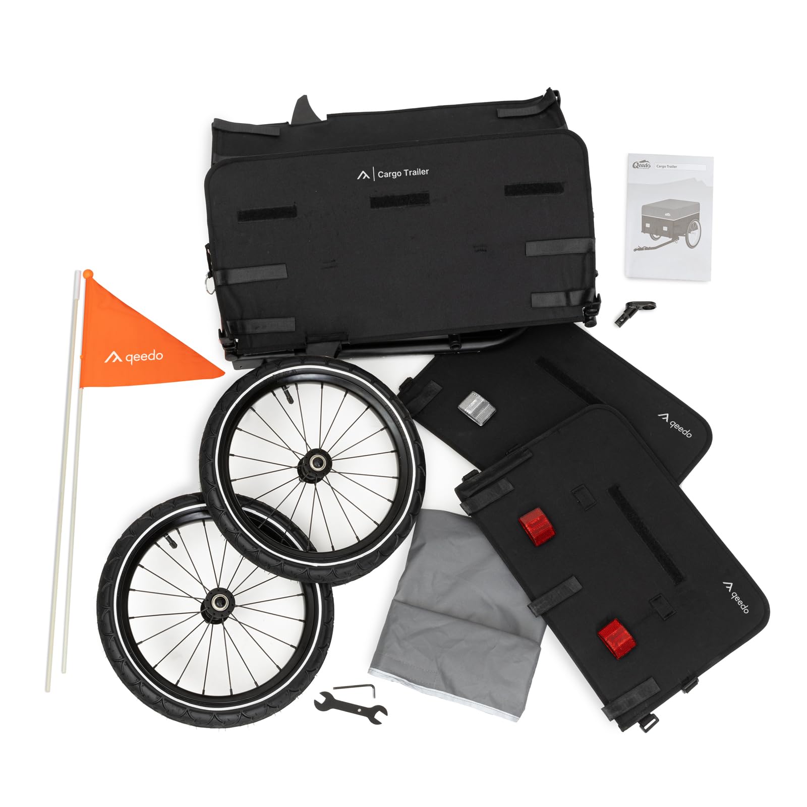 qeedo Cargo Trailer Fahrradanhänger Lastenanhänger, Fahrrad Transportanhänger, klappbar, Schwarz 6