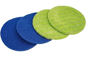 Electric Cordless Rechargeable Floor Cleaner Mop Pads, 4-Pack Microfiber Scrubber Refills for Hard Surfaces, 6.3 Inch Washabl