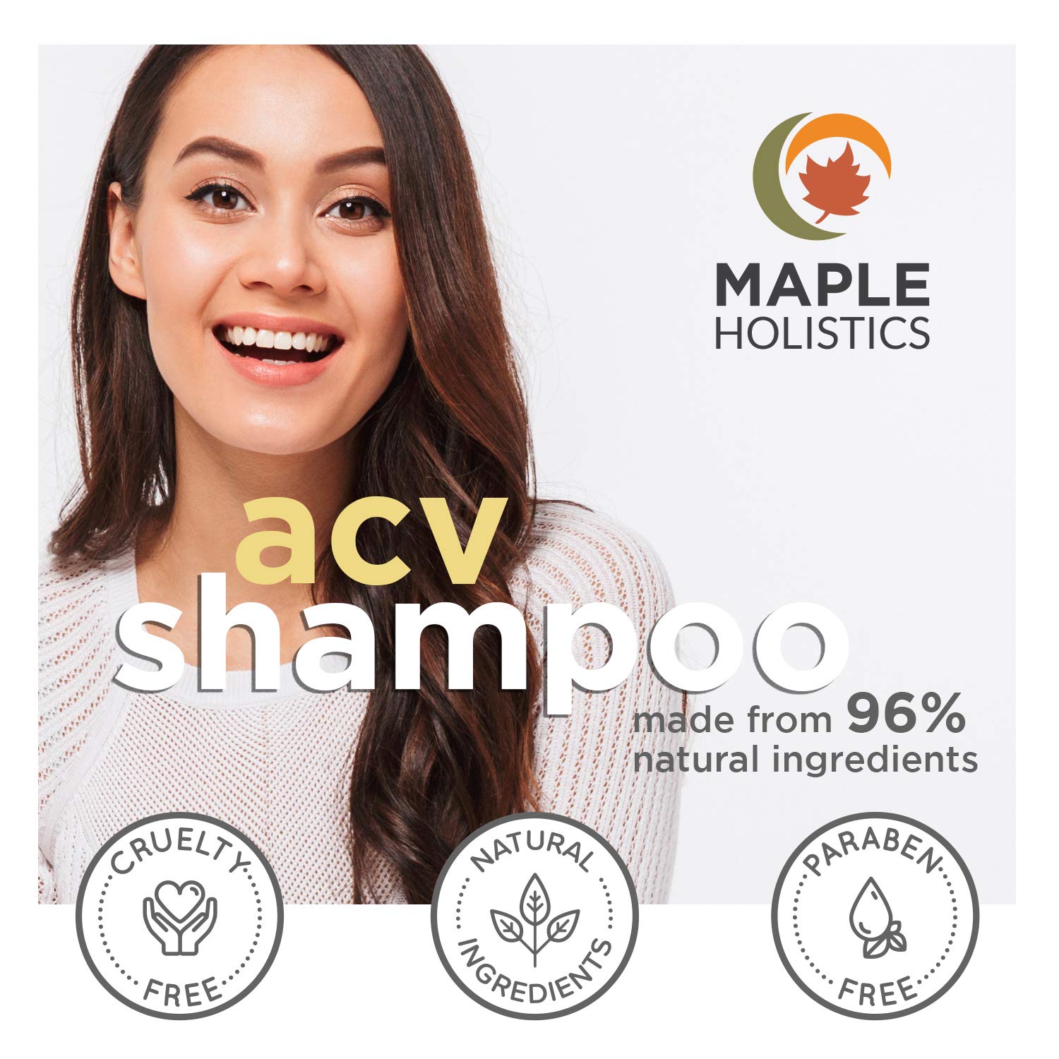 Vegan Apple Cider Vinegar Shampoo - Color Safe Clarifying Shampoo with Argan Oil Keratin and Rosemary Essential Oil - Jojoba Oil Scalp Treatment and Hair Loss Shampoo for Dry Damaged Hair Treatment: Beauty