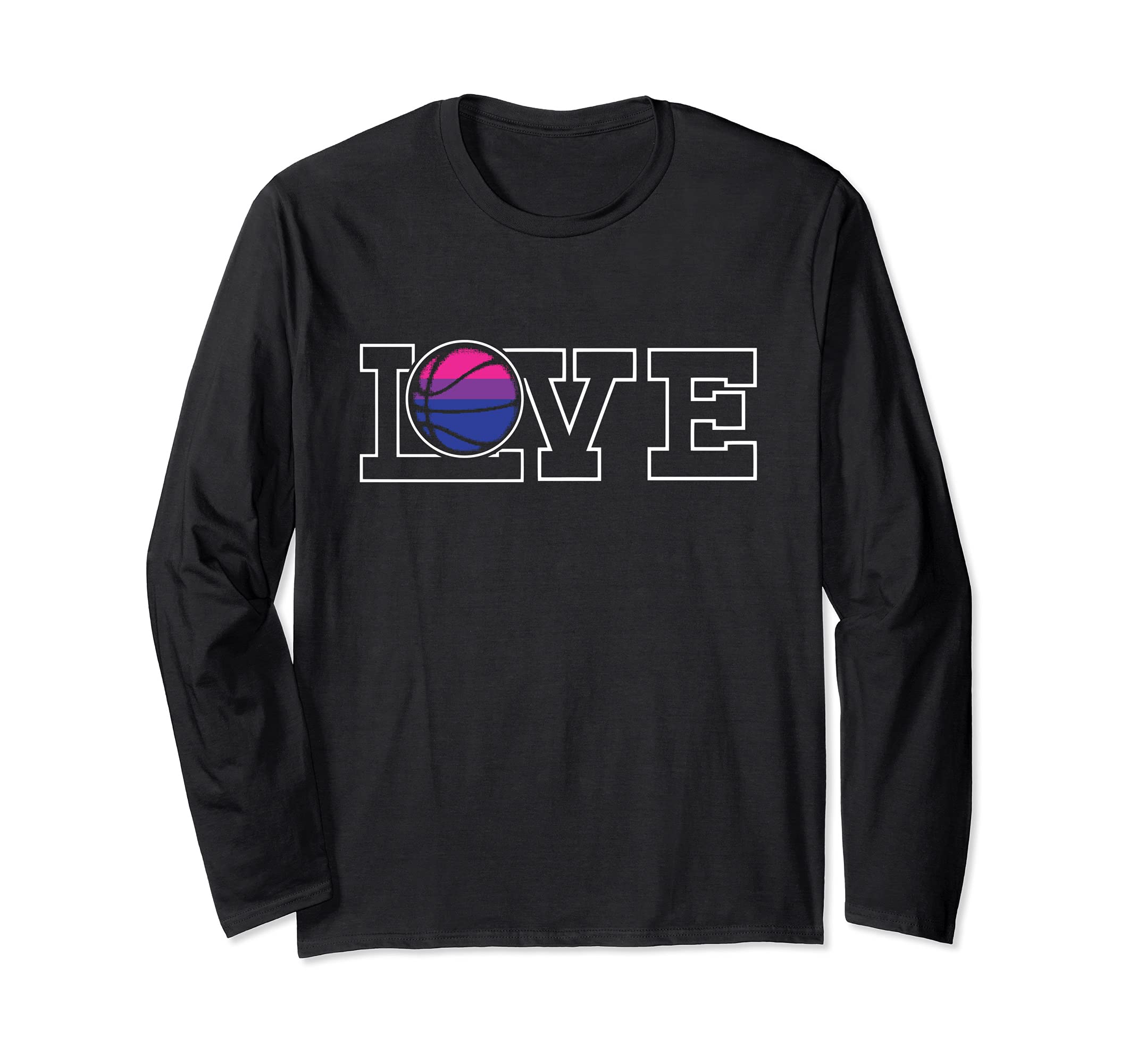 Love Basketball LGBT-Q Bisexual Pride Sport Fan Player Ally Long Sleeve T-Shirt