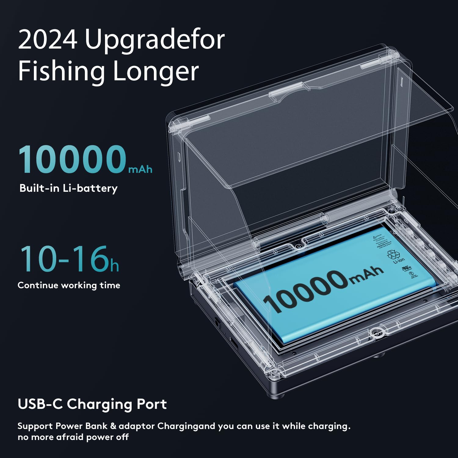 FourQ Underwater Fishing Camera,Fishing Camera Ice vexilar Fish find 5nch Hd LCD Display Underwater W/ 10000mah Li-Battery,100ft Cable and 4pcs Ir Lights for Boat Lake Kayak Ice Fishing