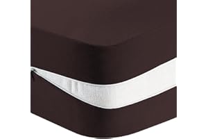 PrinceDeco Full Size Futon Cover for Traditional Japanese Futon Mattress，Soft and Snug Mattress Cover with Zipper Sleeper Sofa Bed Cover Folding Mattress Couch Cover, Machine Washable,Brown