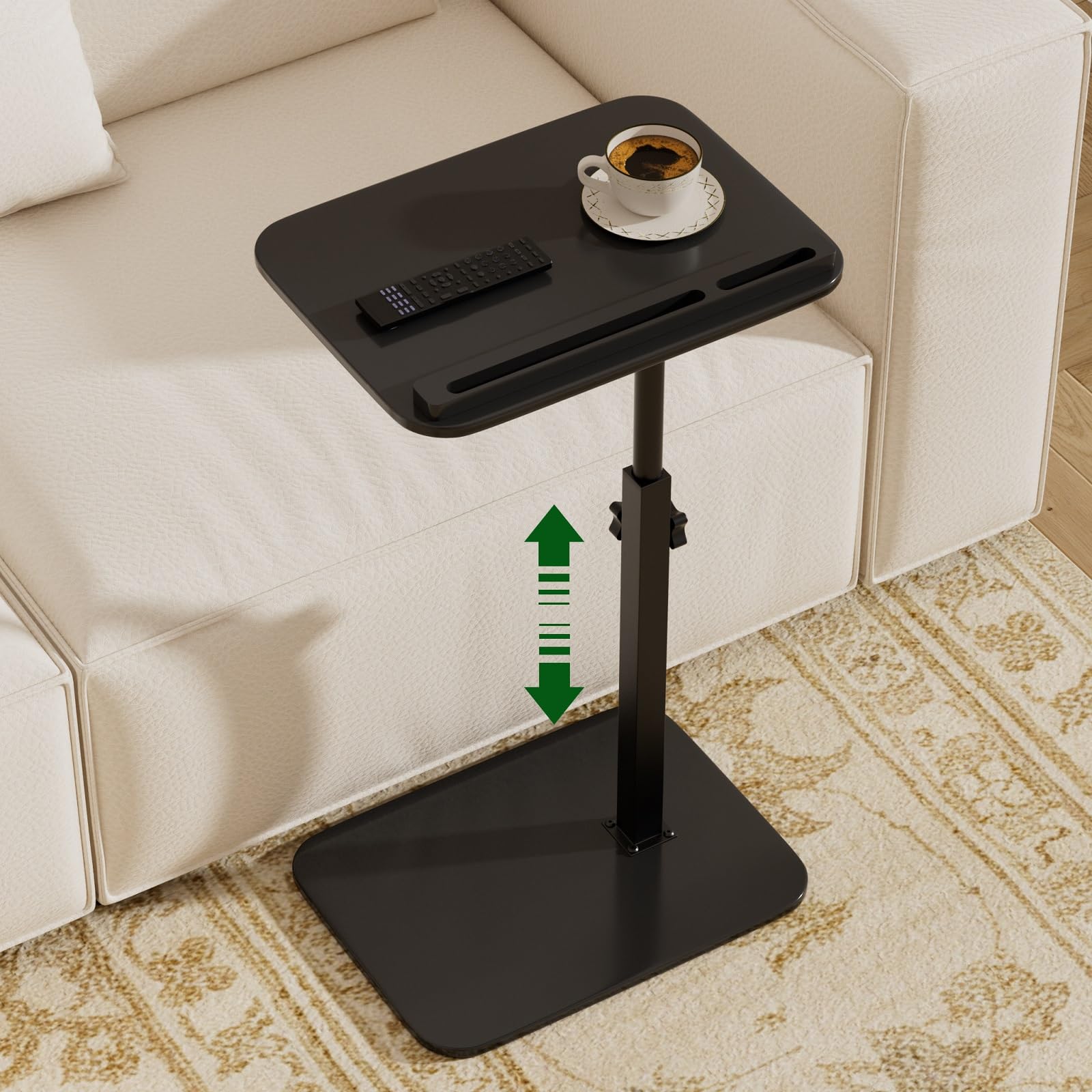 Photo 1 of *USED*
promitop Sofa Side Tray Table for Couch - Adjustable Height 360° Swivel C Table for Sofa & Bed, Use as TV Tray Laptop Stand Snack Table Reading Desk, Fits Eating Working Studying - Black