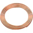 Sadnyy Copper Tube Refrigeration Copper Tubing Pipe Coil Flexible Pipe Seamless Hollow Soft Industrial Metal Tubing for Air Conditioning Refrigerator(1/8" OD x 5/64" ID x 25 ft L)