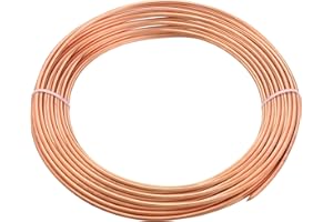 Sadnyy Copper Tube Refrigeration Copper Tubing Pipe Coil Flexible Pipe Seamless Hollow Soft Industrial Metal Tubing for Air Conditioning Refrigerator(1/4" OD x 3/16" ID x 25 ft L)