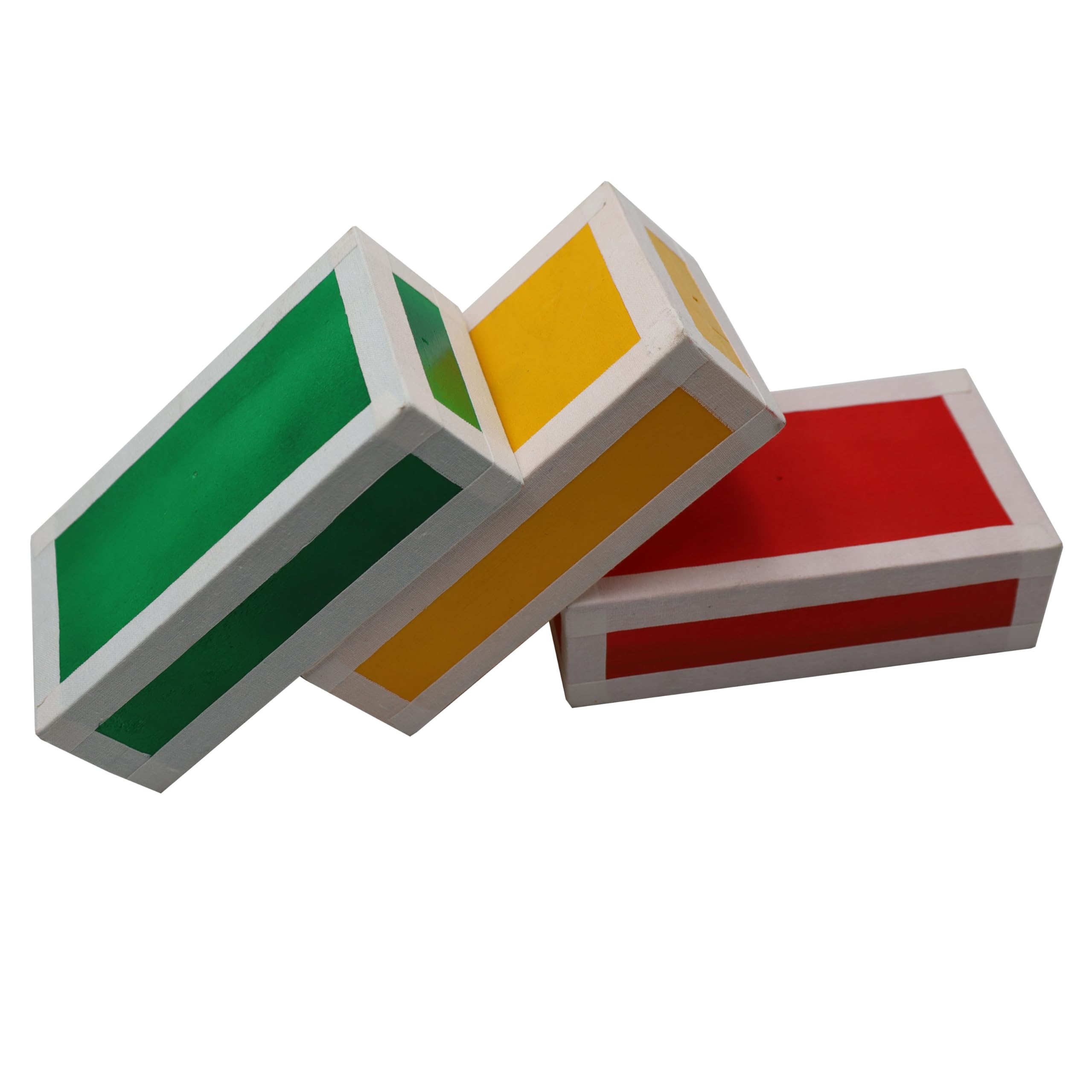 Juggling Wooden Cigar Box Set of 3 -Red/Yellow/Green