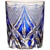 JEKE Edo style Hand Cut Crystal Whisky Glass 250ml Whiskey Glasses -Cocktail-Vodka-Beer Drinkingware Glasses In Gift Carton (A)