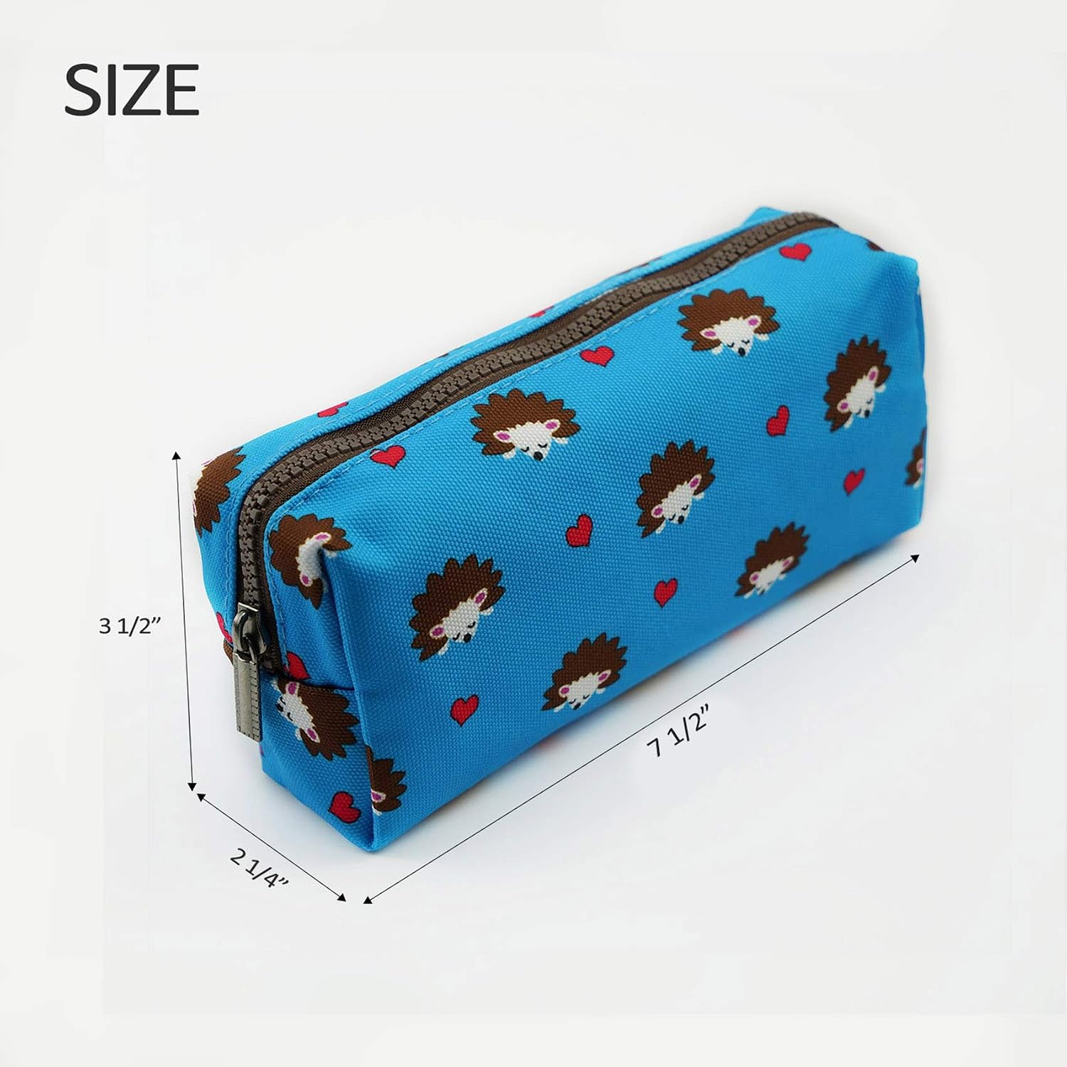 LParkin Hedgehog Large Capacity Canvas Pencil Case Pen Bag Pouch Stationary Case Makeup Cosmetic Bag Gadget Box - Image 3