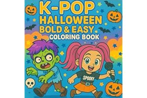 KPOP Halloween Bold & Easy Coloring Book: Chibi-Inspired Pages | Cute Spooky Scenes for Relaxing Fun – Perfect Gift for Kids,