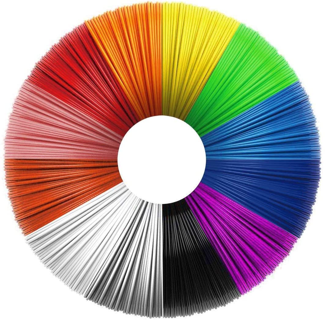 Uzone 3D Pen Filament Refills 1.75mm PLA,12 Colors 3D Pen Refills PLA Filament,Each Color 10Ft,Total 120Ft,3D Printing Pen Filament 3D Printer Refills for 3D Printing Equipment and 3D Pens