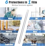 Homein One Way Window Film 90x200cm Privacy Mirror Silver Anti Glare view 7