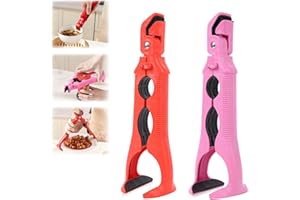 GENERIC 3-in-1 Hot Plate Gripper, Multifunctional Anti Scald Plate Gripper, Silicone Anti Scald Bowl Holder Clip with Lock, Hot Bowl Cozy Holder, Kitchen Tools and Gadgets(Mixed Colors 2PCS)