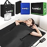 Lunix LX17 Far Infrared Sauna Blanket, Portable Sauna for Home | Adjustable 77&ndash;176&deg;F Heat, Low EMF, Dual Zippers, Arm Openings, Pillow, Detox Wraps, Hot Cold Pack &amp; Carry Bag