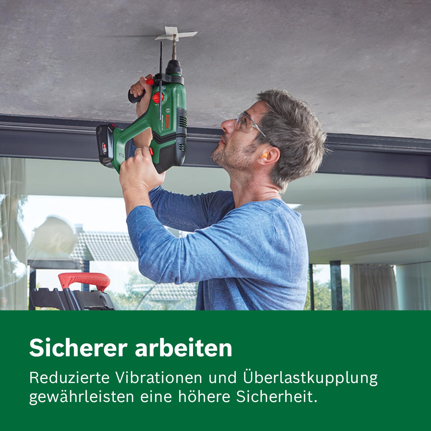Bosch Akku-Bohrhammer UniversalHammer 18V (Ohne Akku; 18 Volt System; mit Rundschaftadapter; zum Bohren, Hammerbohren, Meißeln und Schrauben; im Karton) 8