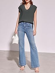 Saodimallsu Womens V Neck Sweater Vest Oversized