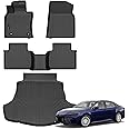 Auxko All Weather Floor Mats Cargo Mat Fit for Toyota Camry FWD 2024 2023 2022 2021 2020 2019 2018 TPE Floor Liner Trunk Mat Camry Accessories All Season Odorless Anti-Slip Black