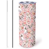 Yogusut Poodle Gifts for Women, 20oz Stainless Steel Insulated Tumbler Travel Mug Cup with Lid Straw Brush, Gifts for Dog Mom Dog Lover
